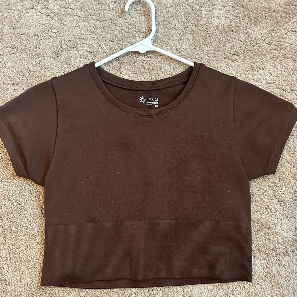 Offline by Aerie Sidewalk Seamless Cropped Tee